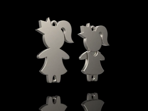 Family pendant girl model 880 3D Print Model