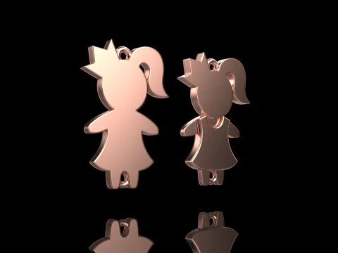 Family pendant girl model 880 3D Print Model