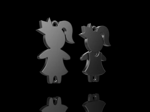 Family pendant girl model 880 3D Print Model