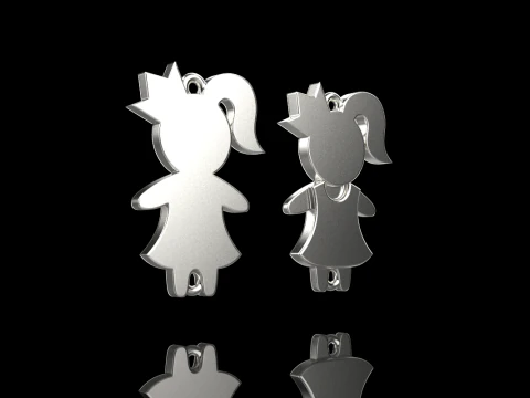 Family pendant girl model 880 3D Print Model