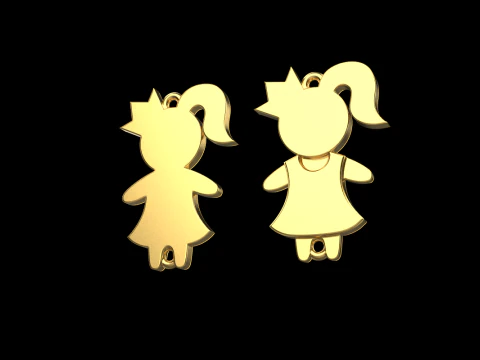 Family pendant girl model 880 3D Print Model