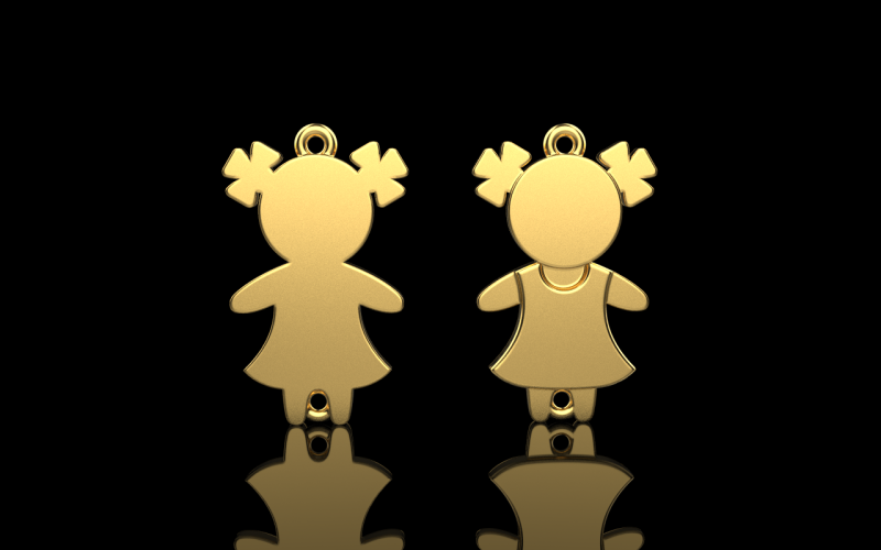 Family pendant girl model 879 Model Cetak 3D .c4d .max .obj .3ds .fbx .stl .blend