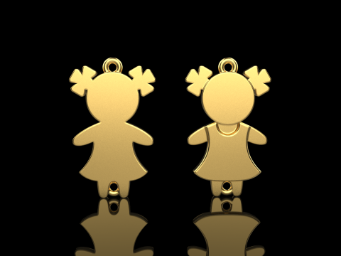 Family pendant girl model 879 Model do druku 3D