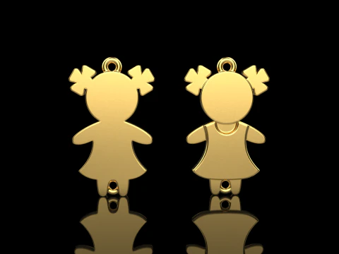 Family pendant girl model 879 3D Print Model