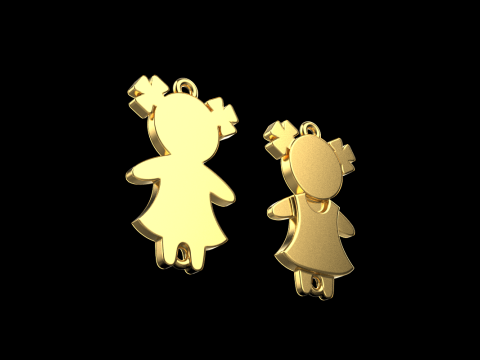 Family pendant girl model 879 3Dプリントモデル