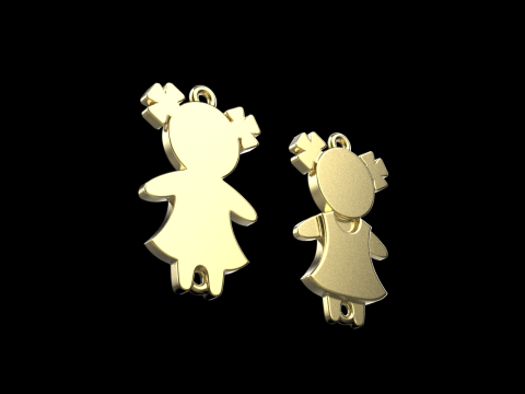 Family pendant girl model 879 3Dプリントモデル