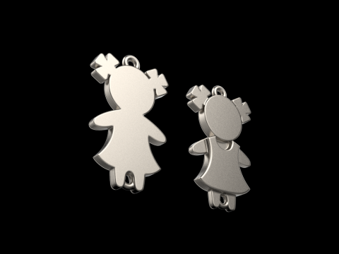 Family pendant girl model 879 3Dプリントモデル