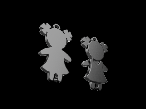 Family pendant girl model 879 3Dプリントモデル