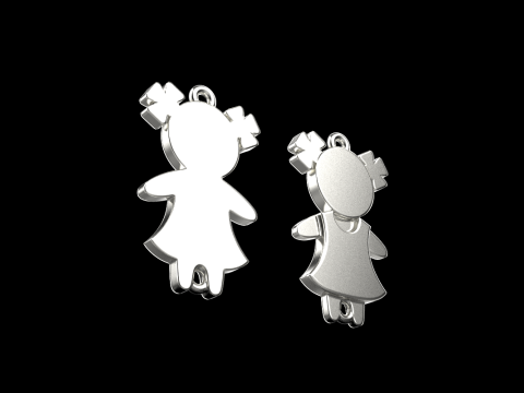 Family pendant girl model 879 3Dプリントモデル