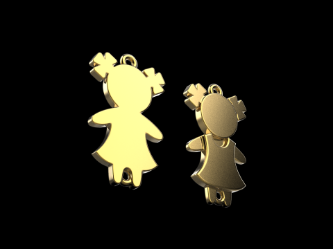 Family pendant girl model 879 3Dプリントモデル