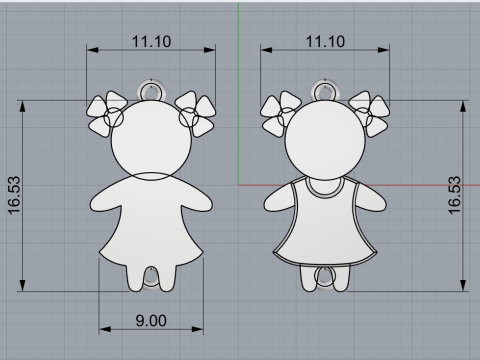 Family pendant girl model 879 3Dプリントモデル