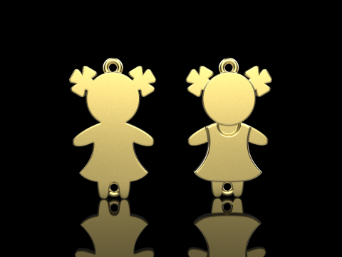 Family pendant girl model 879 3Dプリントモデル
