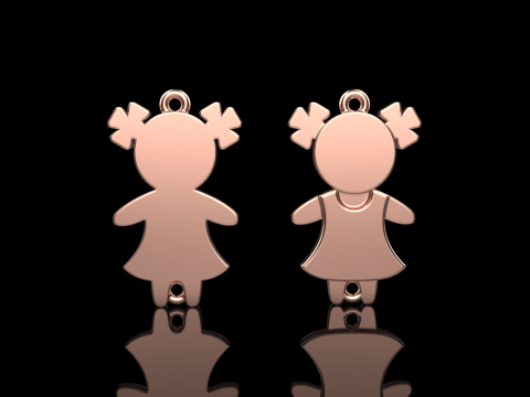 Family pendant girl model 879 3Dプリントモデル