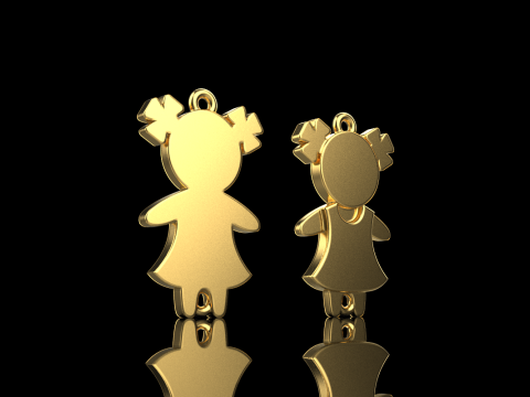 Family pendant girl model 879 3Dプリントモデル