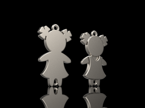 Family pendant girl model 879 3Dプリントモデル