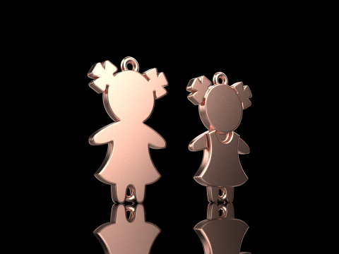 Family pendant girl model 879 3Dプリントモデル