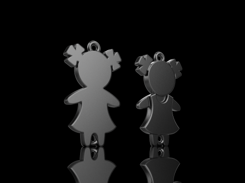 Family pendant girl model 879 3Dプリントモデル