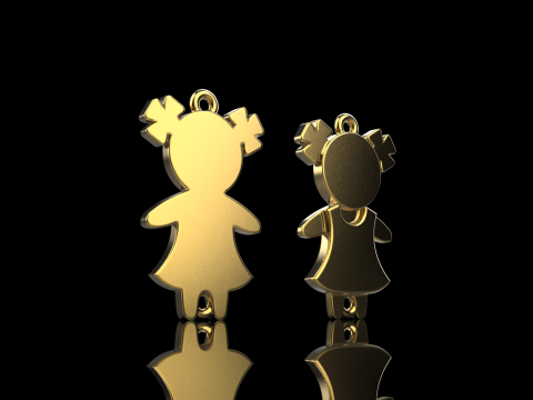 Family pendant girl model 879 3Dプリントモデル