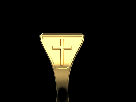 Signet ring with cross model 878 Modelo de Impressão 3D