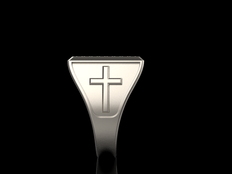Signet ring with cross model 878 Modelo de Impressão 3D