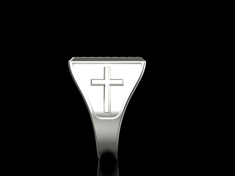 Signet ring with cross model 878 Modelo de Impressão 3D