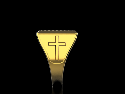 Signet ring with cross model 878 Modelo de Impressão 3D