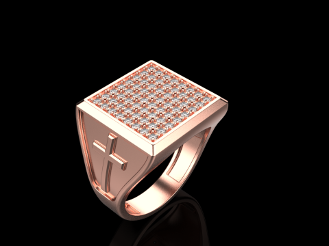 Signet ring with cross model 878 Modelo de Impressão 3D