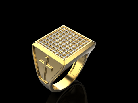 Signet ring with cross model 878 Modelo de Impressão 3D