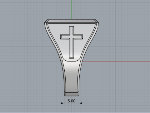 Signet ring with cross model 878 Modelo de Impressão 3D