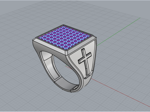 Signet ring with cross model 878 Modelo de Impressão 3D