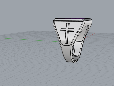 Signet ring with cross model 878 Modelo de Impressão 3D