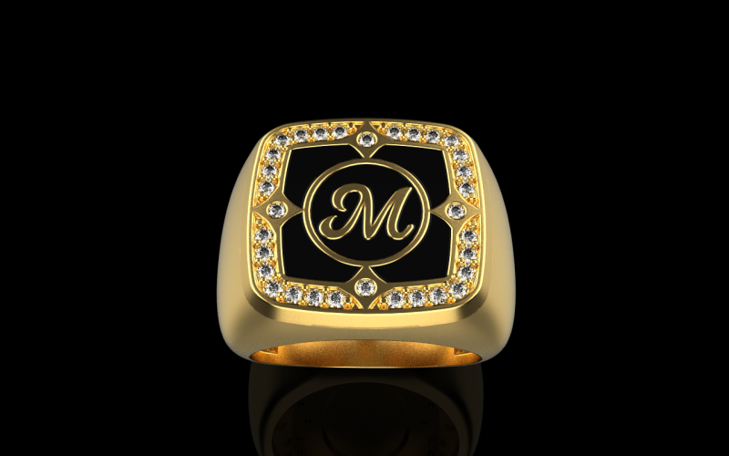 Signet ring model 877 3Dプリントモデル .c4d .max .obj .3ds .fbx .stl .blend