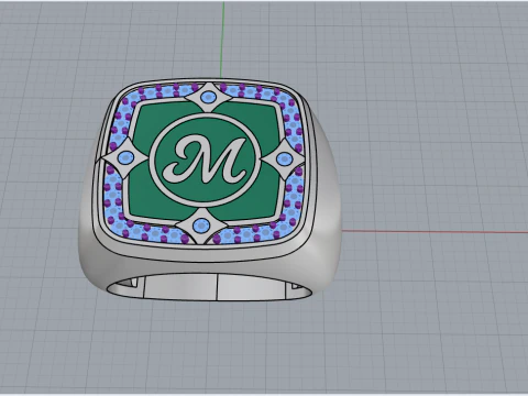 Signet ring model 877 3D Print Model