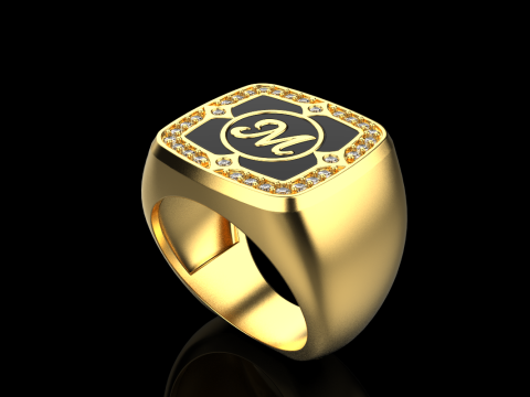 Signet ring model 877 3Dプリントモデル