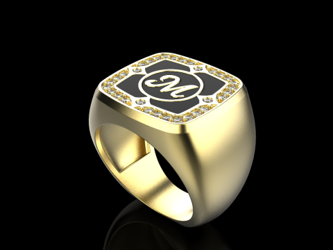 Signet ring model 877 3Dプリントモデル