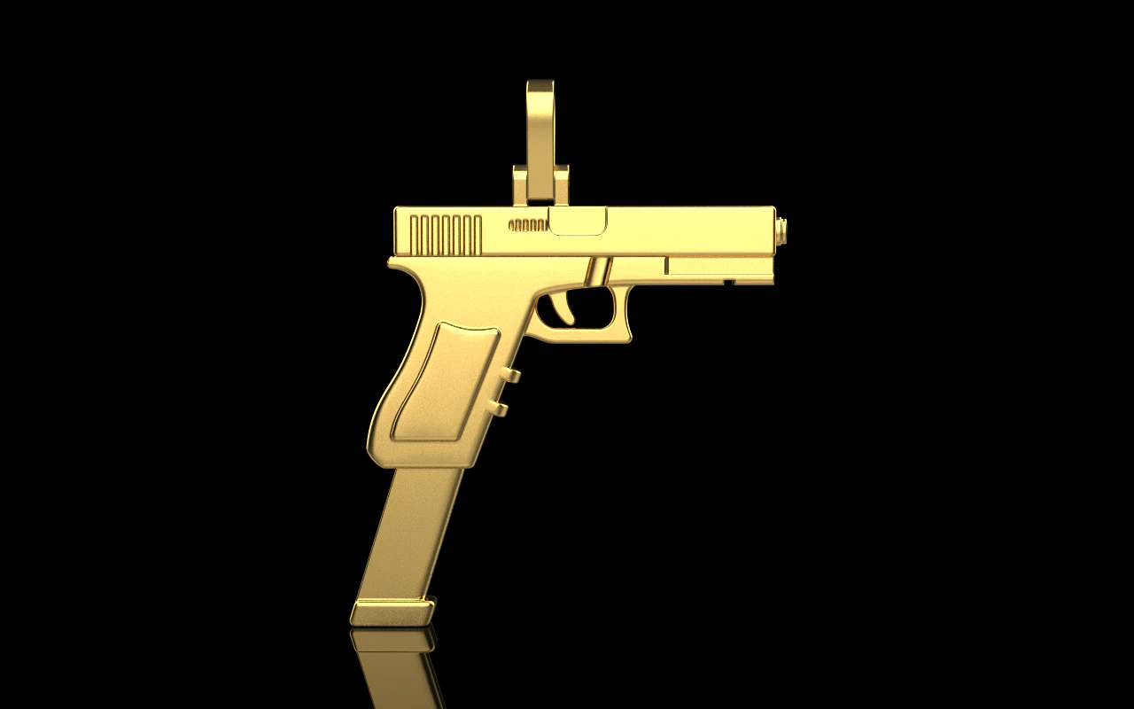 Pistol pendant model 876 3D Print Model .c4d .max .obj .3ds .fbx .stl .blend