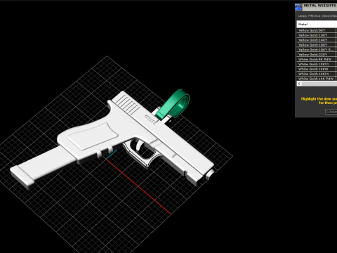 Pistol pendant model 876 3D Print Model