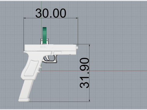 Pistol pendant model 876 3D 打印模型