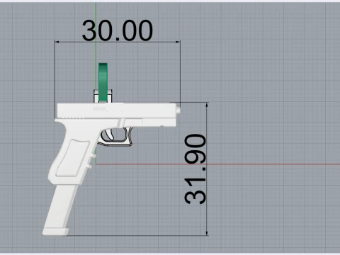 Pistol pendant model 876 3D Print Model