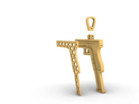 Pistol pendant model 876 3D 打印模型