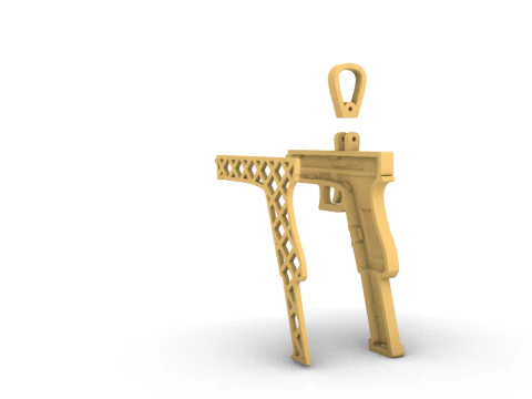 Pistol pendant model 876 3D Print Model