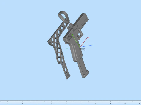 Pistol pendant model 876 3D Print Model
