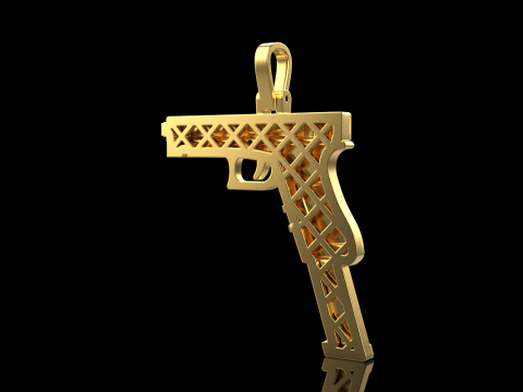 Pistol pendant model 876 3D 打印模型