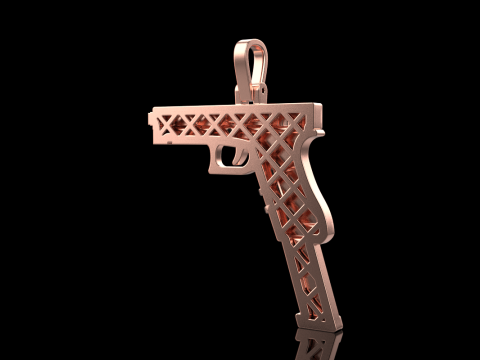 Pistol pendant model 876 3D 打印模型