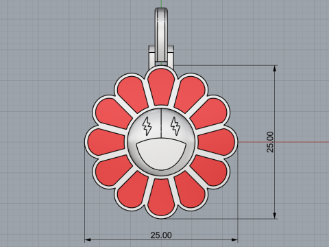 Flower pendant model 875 Modello di stampa 3D