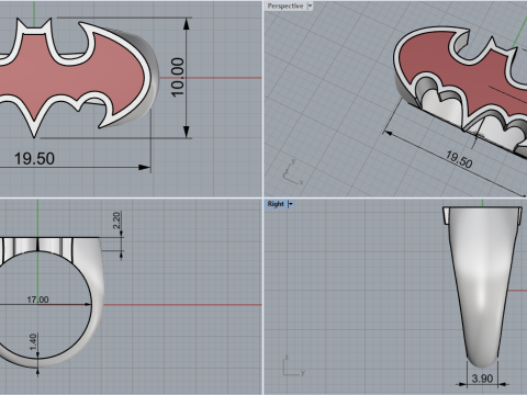 Batman ring model 873 3D Print Model