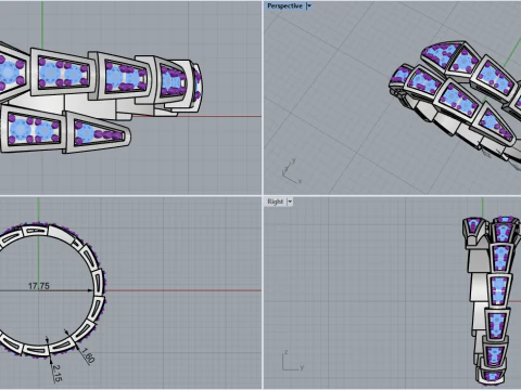 Wedding ring model 871 3D Print Model
