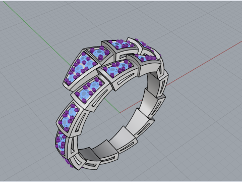 Serpenti ring model 869 3D Принт Модель