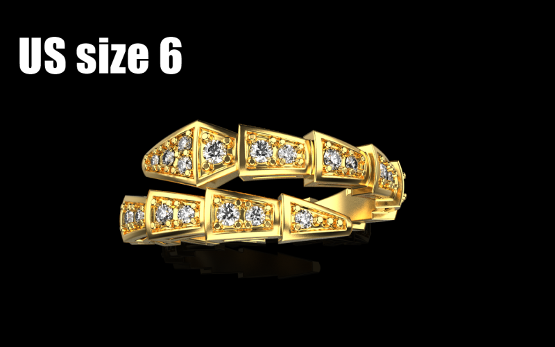 Snake ring model 868 3D Print Model .c4d .max .obj .3ds .fbx .stl .blend 