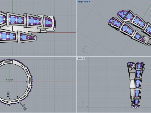 Snake ring model 868 3D Print Model